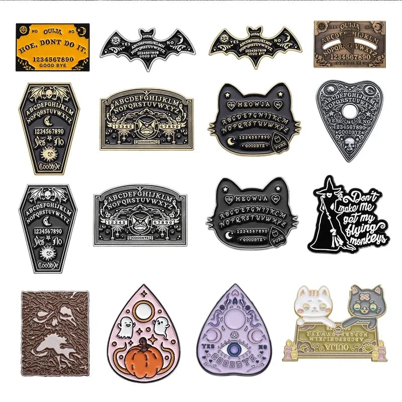 Punk Retro Ouija Board Spille smaltate Creativa Strega Divinazione Distintivo Decorativo Risvolto Zaino Spille Regalo di gioielli di Halloween