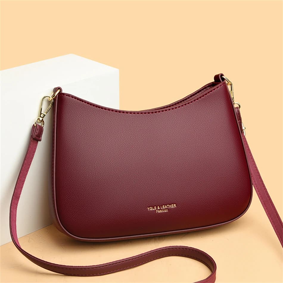 High quality shoulder bags for women 2024 New texture leather shoulder bag Solid color Sac luxury design bags