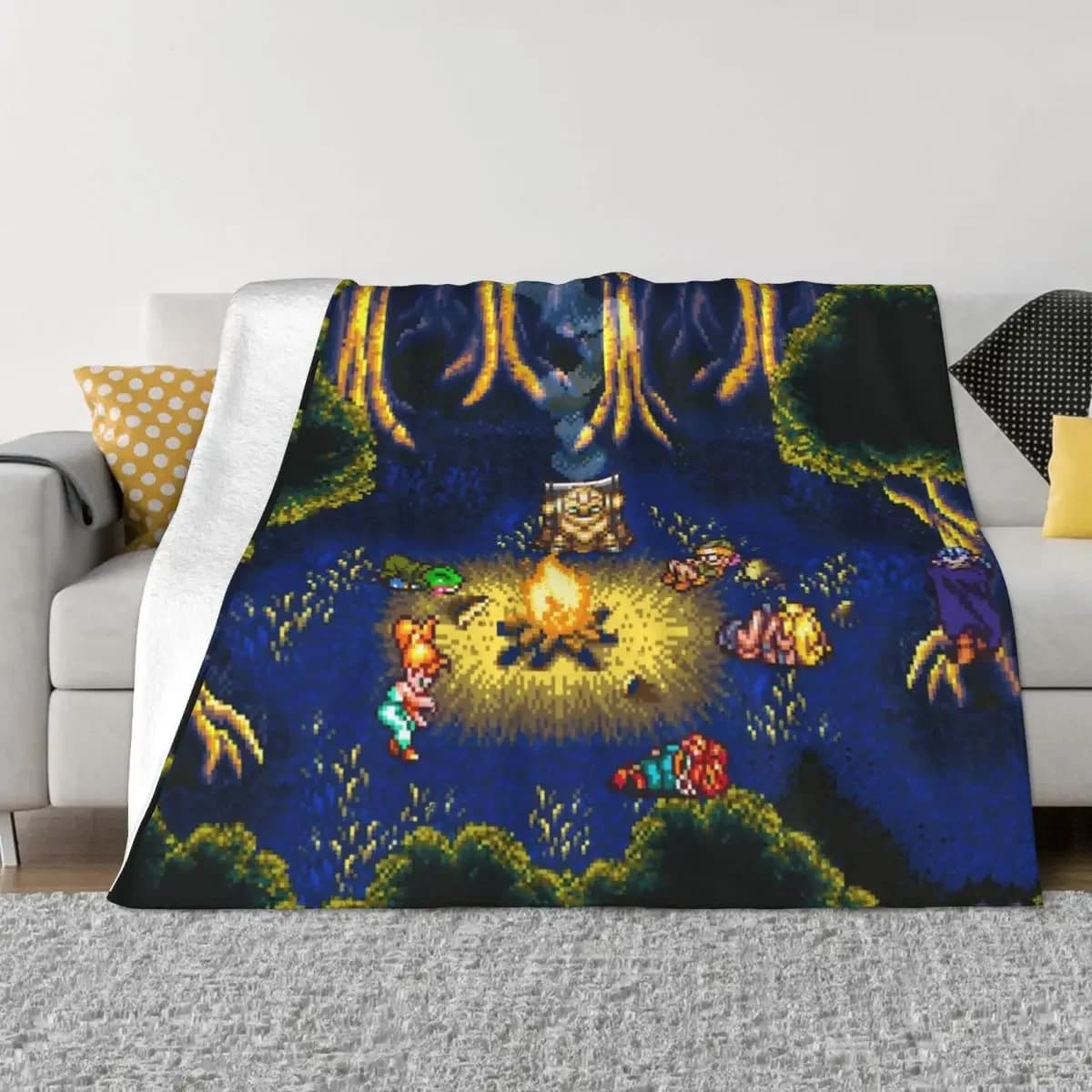 Chrono Trigger Campfire Final Fantasy Cover Coral Fleece plush autumn/winter game Soft Throw blanket for bed outdoor bed