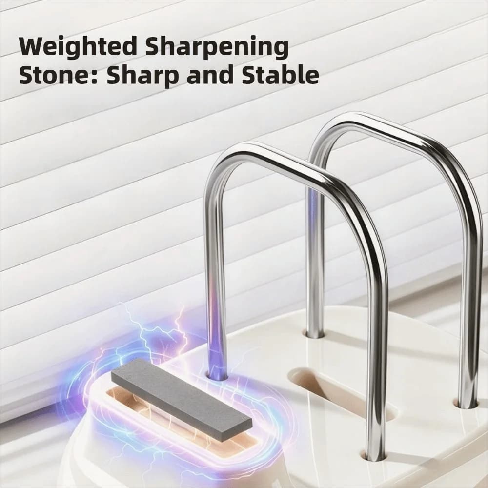 Durable Plastic Pot Lid Rack Stable Space Saving Cutting Board Holder Anti-slip with Sharpener Chopping Board Organizer Office