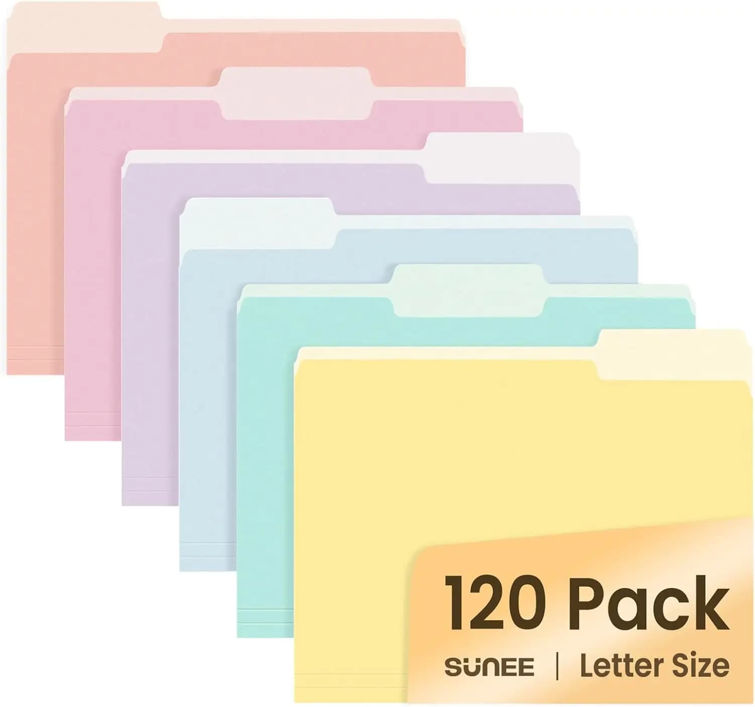 Confezione da 120 cartelle Manilla 8,5 x 11, cartelle colorate per forniture scolastiche, ufficio e casa, 6 colori pastello
