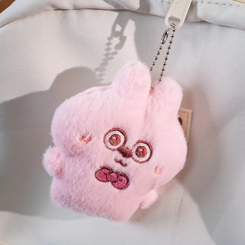 Cute Friendship Squeezing Keychain Key Ring Cartoon Plush Rabbit Keychain Bag Hanging Rabbit Pendant Key Decor