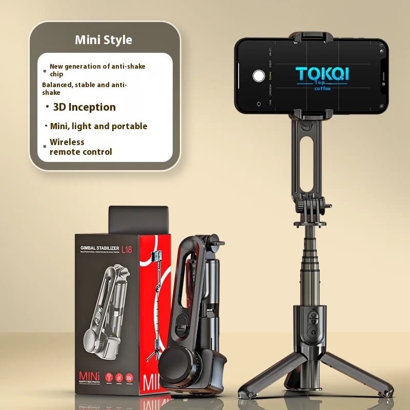 Stabilizzatore per telefono cellulare, follow-up viso intelligente anti-vibrazione, gimbal portatile retrattile, selfie stick, treppiede per trasmissione in diretta