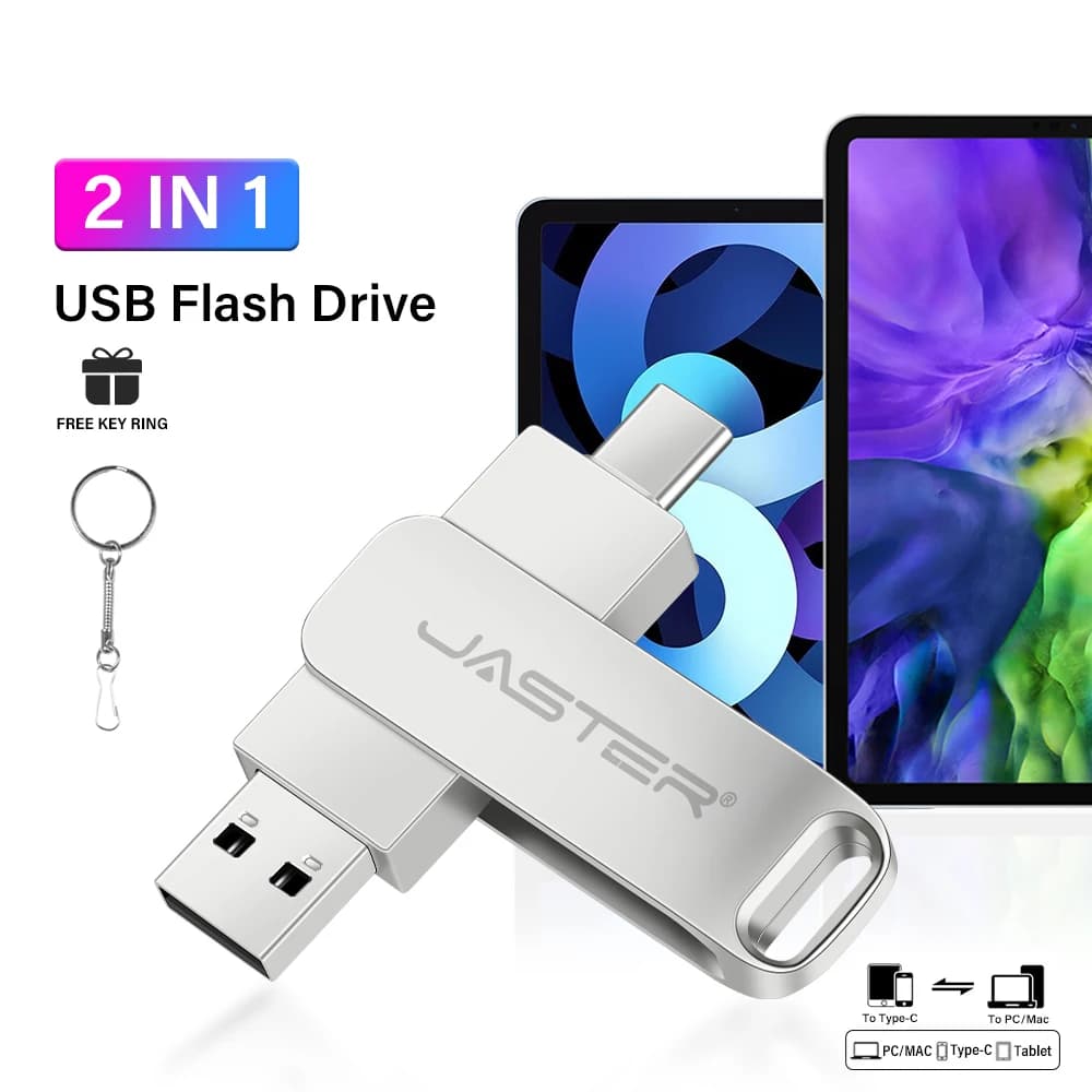 2 in 1 Otg TYPE-C USB-C Flash Pen Drive Memory Stick in metallo USB 2.0 Flash Disk 64G 2tb USB2.0 Dual C Pendrive chiavetta 128gb