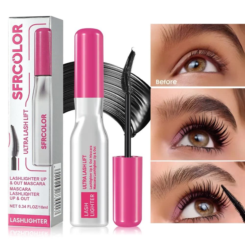 Mascara Volumizzante in Fibra, Allungante e Infoltente, Impermeabile, Resistente al Sudore, a Lunga Durata, Crema Fissante per il Trucco