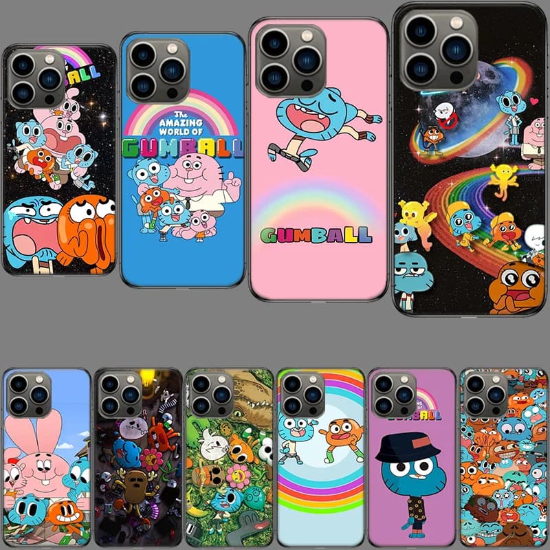 Cartoon The Amazing World of Gumball Phone Case For Iphone 16E 15 Pro 14 Plus 17E 16 17 Pro Max Air 11 12 13 Mini Shockproof