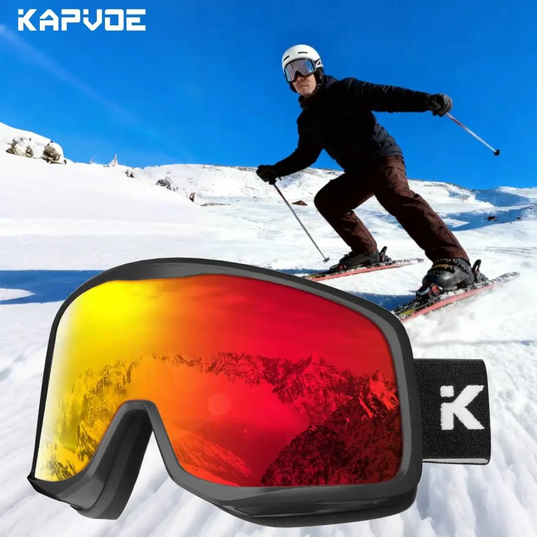 Kapvoe Occhiali da neve Anti-Fog Occhiali da sci Lenti fotocromatiche Protezione UV400 Uomo Donna Occhiali da sci Sport invernali Occhiali