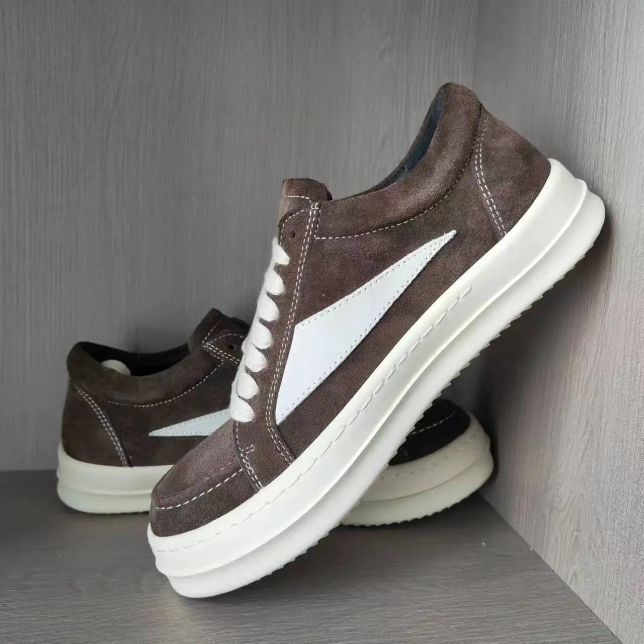 Men Casual Shoe Brand Black Brown Canvas Low Top Shoes High Quality Cowhide Luxury White Leather Sneakers Women Flat Sneaker