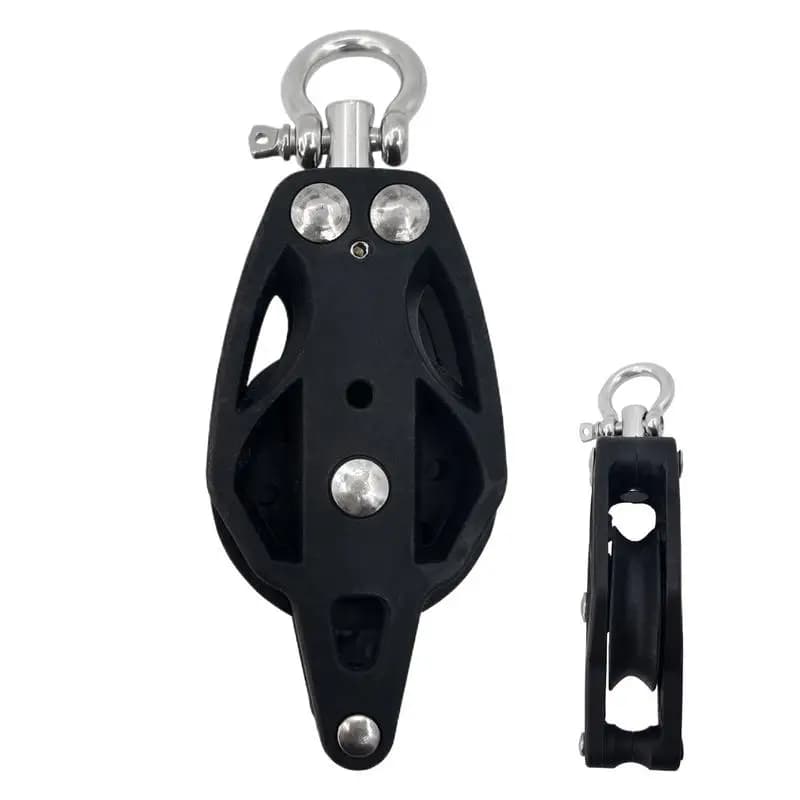 Accessori per pulegge Nylon + puleggia per corda in acciaio inossidabile Design efficiente del cuscinetto Fix Paddle Pole Net Puleggia Strumento Kayak Raccordo per barca
