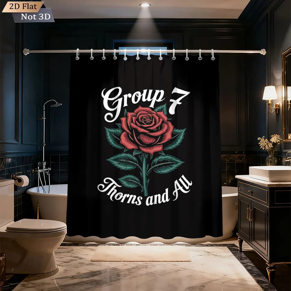 1 tenda da doccia impermeabile con stampa Graffiti Style Group 7, con 12 ganci, disponibile in diverse misure