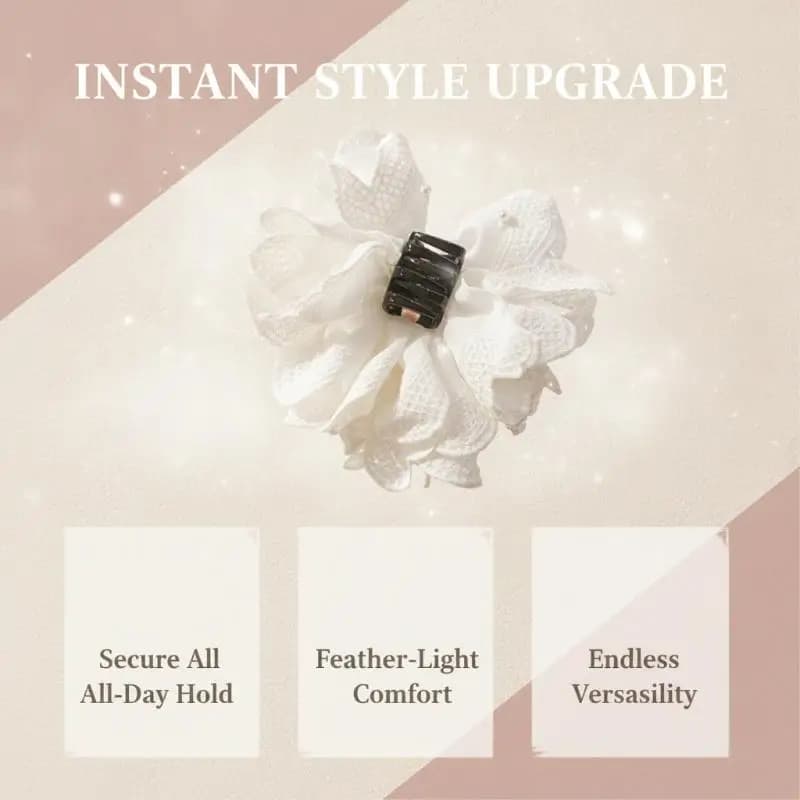 White Lace Flower Hair Claw Clip Breathable Fabric Pearl Details For Daily Wear Weddings Parties