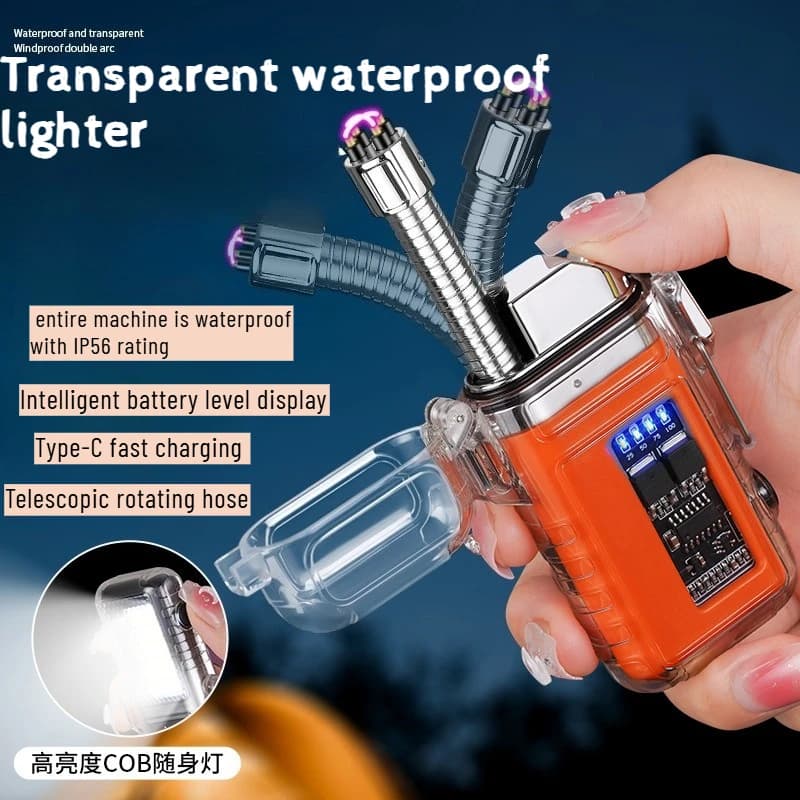 2026 New Outdoor High Appearance Level Charging Double-arc Lighter Windproof and Waterproof Lighting Cigarette Accessories