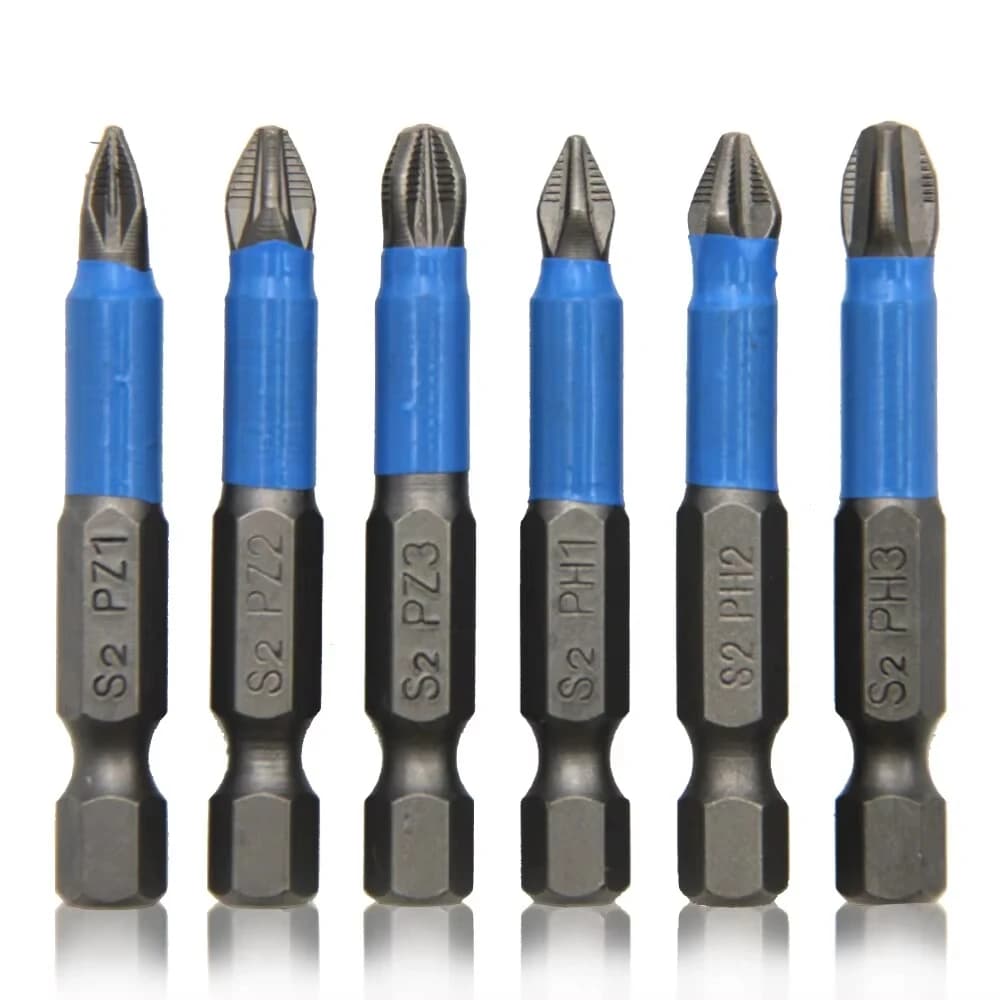 6pc Hexagonal Handle Anti-slip Screwdriver Electric Wood Processing Cross Screwdriver Tool Set PH1 PH2 PH3 PZ1 PZ2 PZ3
