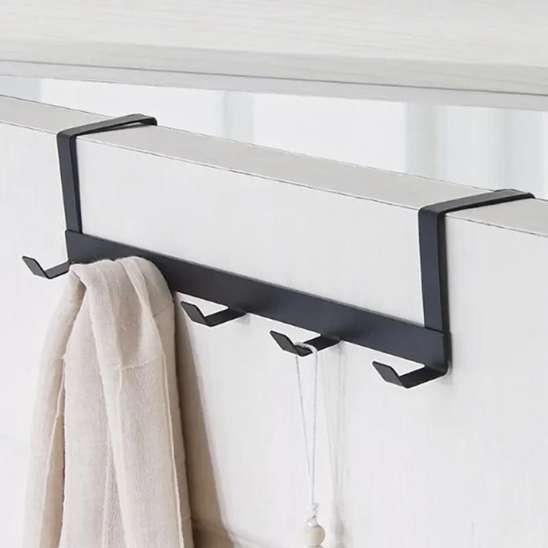 1 Piece Of Household Space Saving Five Hook Door Hanger Hook Easy To Install Modern Style Durable Jacket Storage Rack