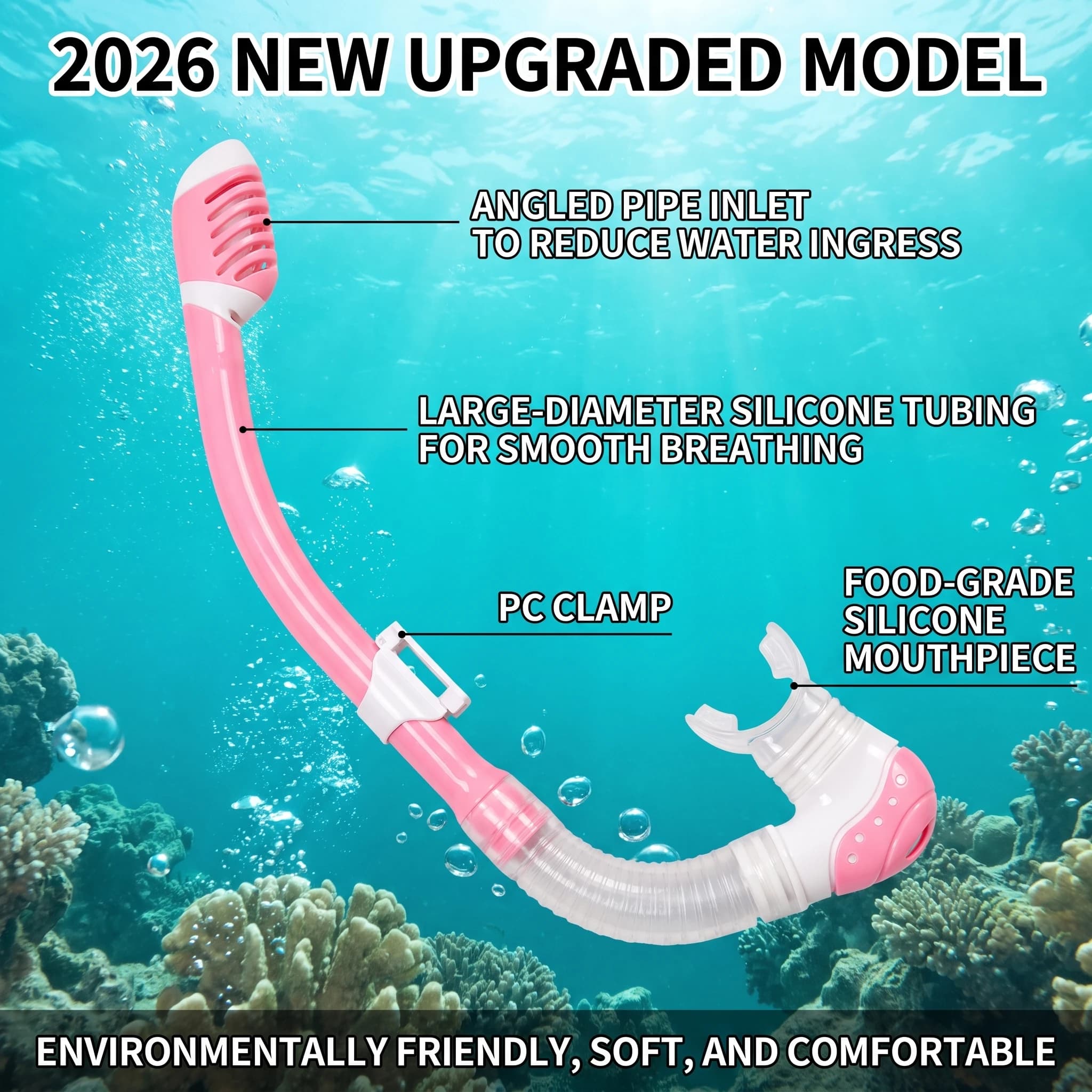 2026 New Upgrade Children's Diving Snorkeling Professional Swimming Snorkel Snorkel Hose Kids Underwater Snorkeling Water