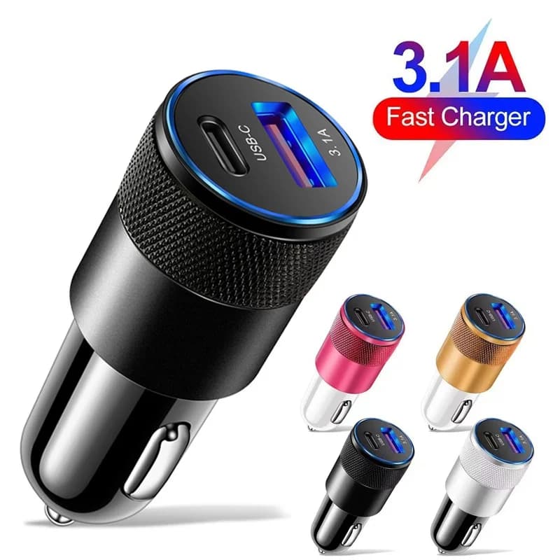 66W Type C Fast Charger Car Phone Charging Adapter Cell Phone Charger Adapter Socket Cigarette Lighter Charger For Xiaomi Huawei