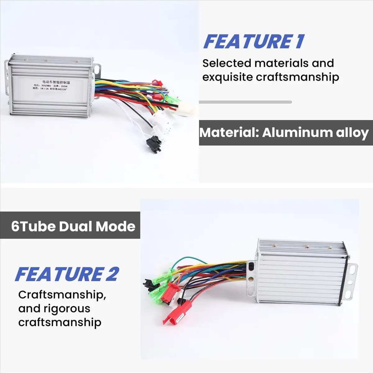 SDFC 36V 48V 350W E-Bike Brushless Controller 6 Tube Dual Mode for Electric Bicycle Scooter Speed Intelligent Dual Motor Part