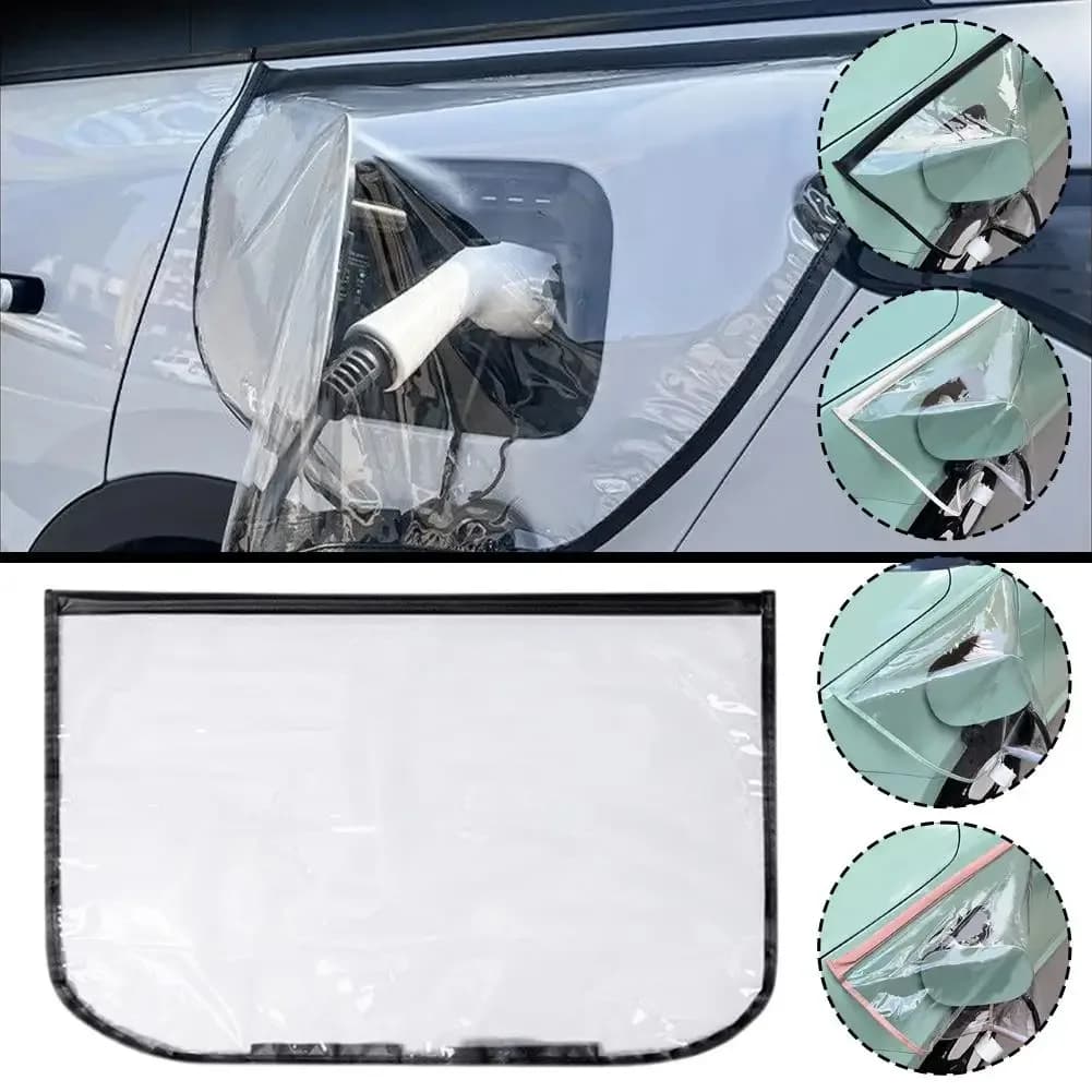 Rain Cover For Charging Gun Charging Gun Protective Cover Transparent Magnetic EV Charger Port Protector Waterproof Outdoor