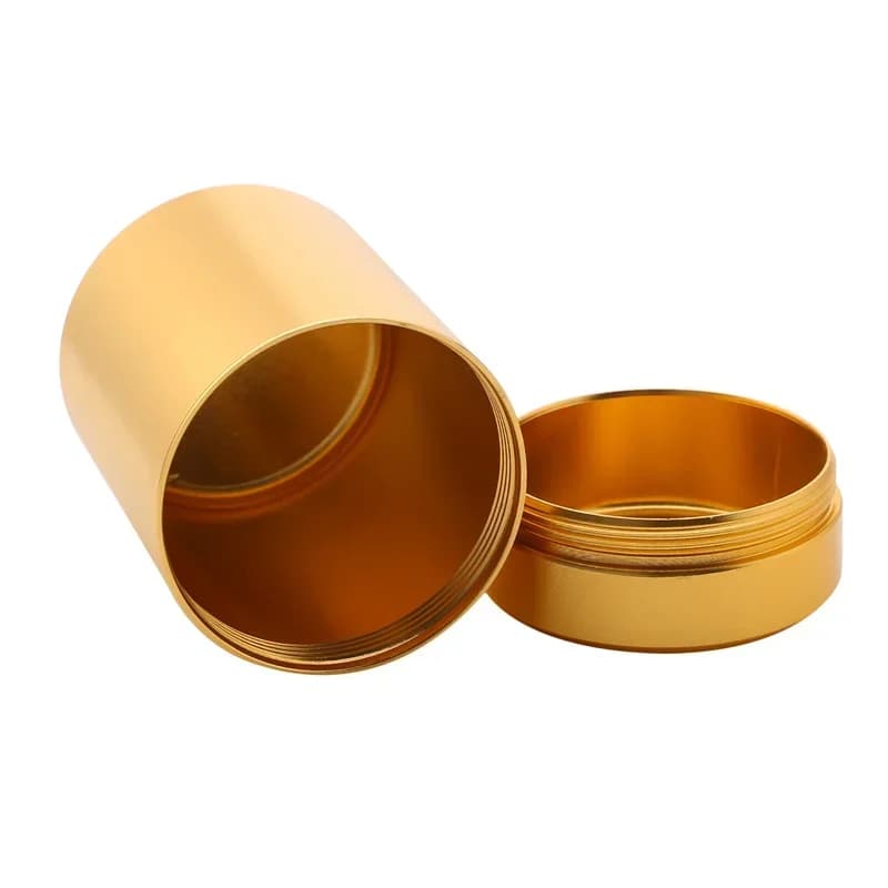 Mini Portable Sealed Jar Travel Moisture-proof Solid Color Nut Candy Small Items Storage Container Tea Can Metal Box, Organizer