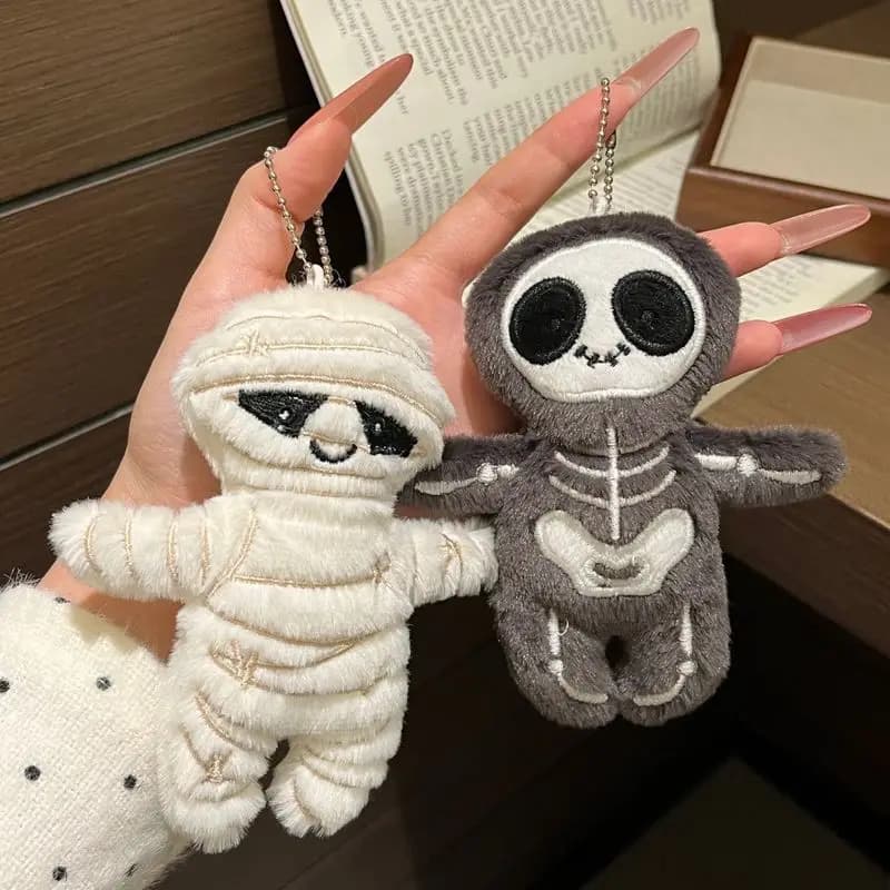 Peluche Mummia Morbido, Ciondolo Portachiavi, Decorazione per Auto e Casa, Piccolo Regalo per Decorazioni Festive