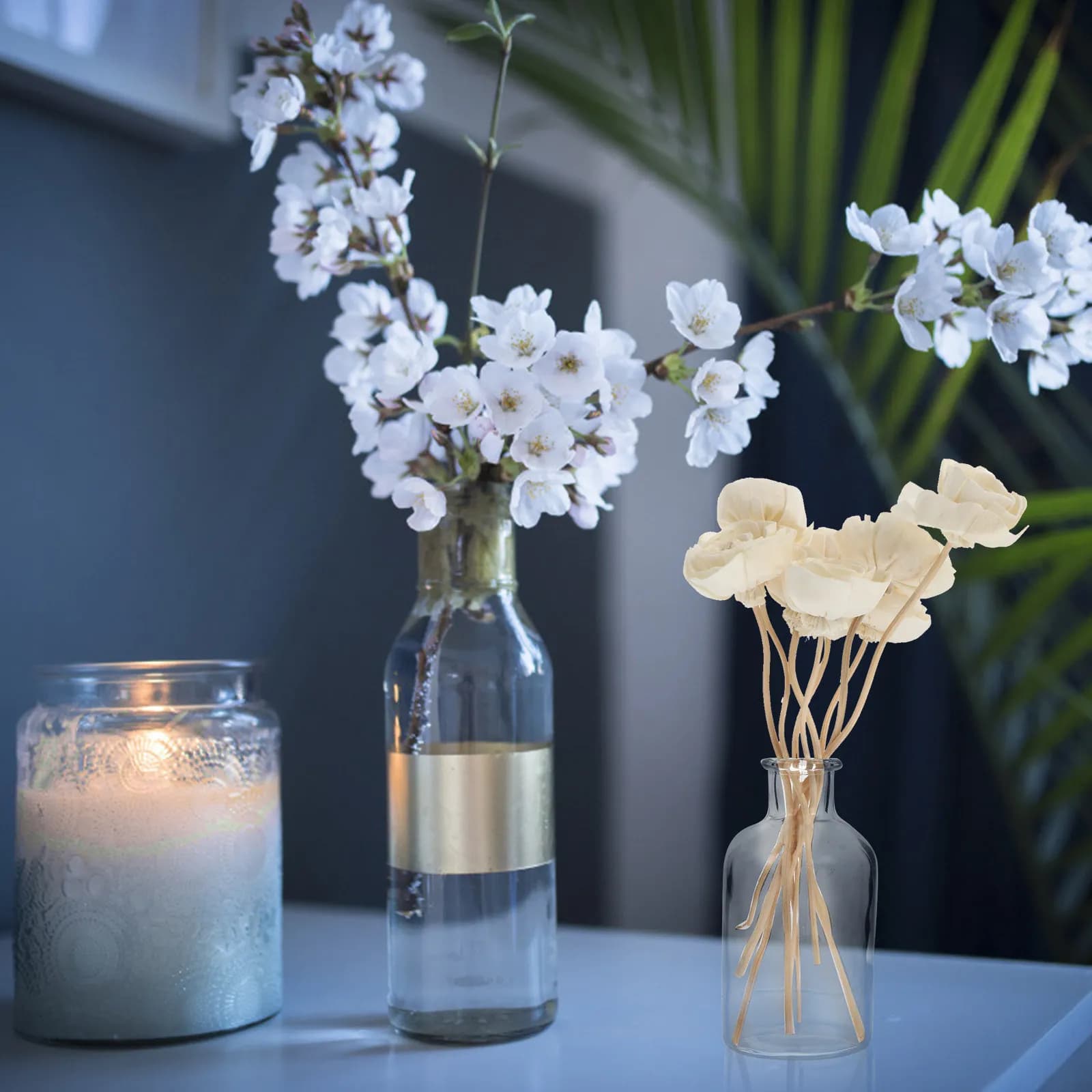 8Pcs Flower Shape Wood Diffuser Sticks for Essential Oil Aromatherapy Home Decor Natural Rose Reed Sticks