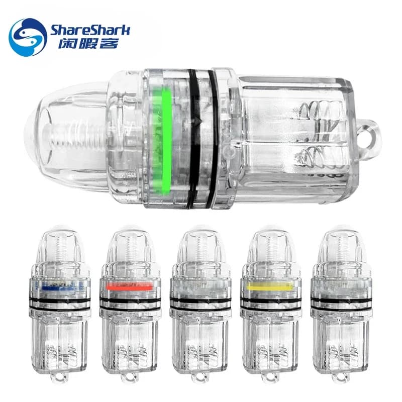 Deep Drop Fishing Light LED Underwater Fishing Light Battery Powered AA Transparent Plastic for Freshwater Fishing