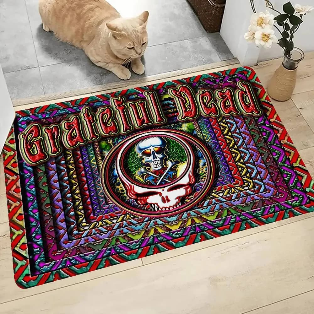 G-Grateful D-Dead Band Tappetino Camera dei bambini Decorazione camera da letto Balcone Zerbino antiscivolo Soggiorno Tappeto di benvenuto