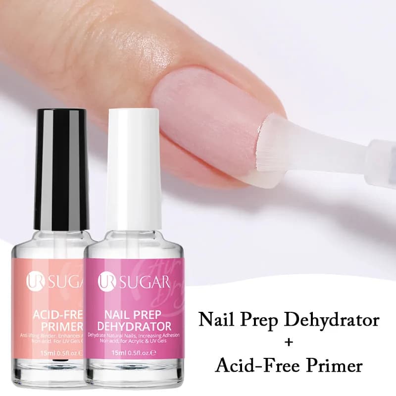 UR SUGAR 15ml Disidratante e Primer per Unghie Senza Acidi, Preparazione Naturale per Unghie Acriliche e Gel UV, Set per Adesione Superiore
