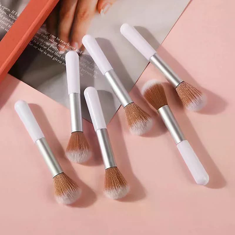 1 pennello multifunzionale per trucco con manico rotondo, pennello professionale per fondotinta in polvere, pennello per fard, accessori cosmetici