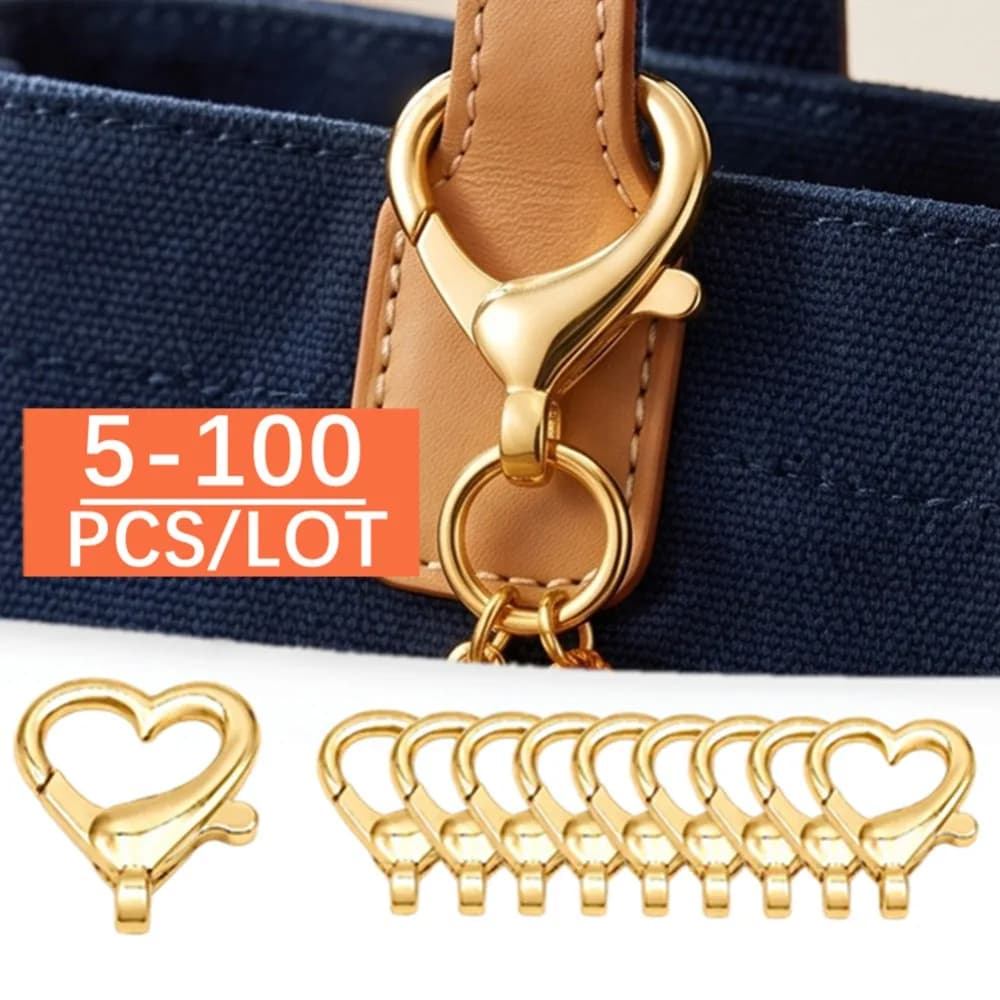 5/50/100 Pcs Durable love-Shaped Carabiner Keychain Clip for OutdoorAdventures - Perfect for Camping, Hiking and Travel