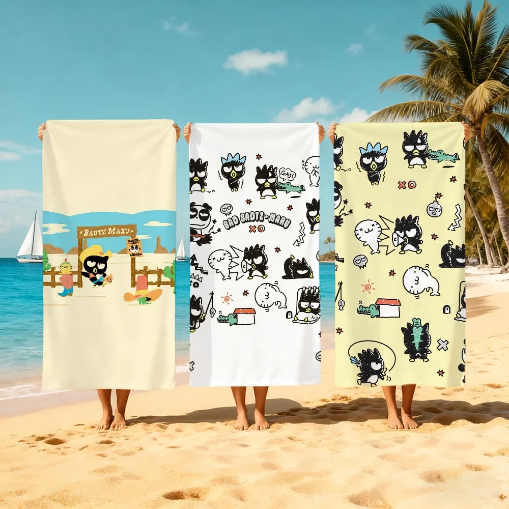 S-B-badtz-z-CUTE Asciugamano da spiaggia ad asciugatura rapida, morbido, M-Maru, asciugamani da piscina, regalo per viaggi, palestra, doccia, campeggio, sport
