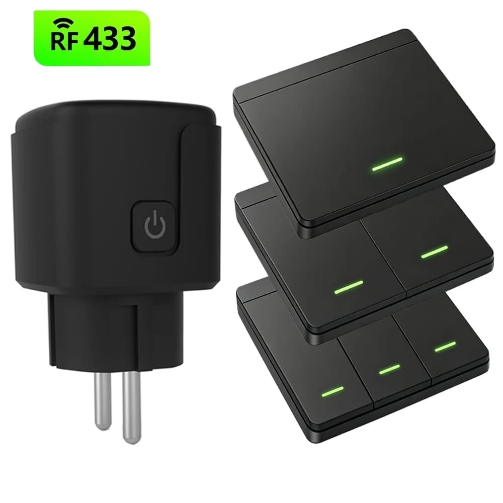 Presa Intelligente Wireless con Telecomando 220V 4000W 16A, Interruttore Universale EU per Illuminazione