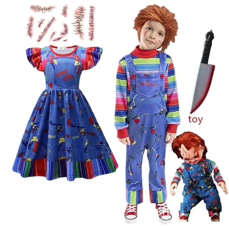 Costume da Sposa di Chucky per Bambini, Travestimento di Halloween per Ragazzi e Ragazze, Divertente e Spaventoso per Feste di Compleanno
