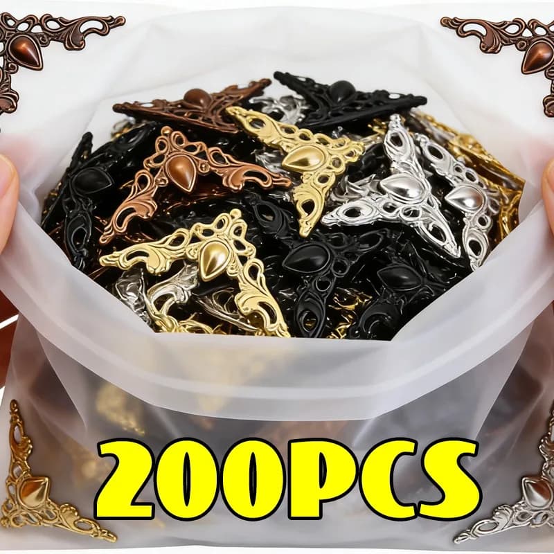 200/20Pcs Metal Angle Corner Brackets Menus Photo Frame Furniture Boxes Edges Decorative Protector Metal Iron Corner Guards
