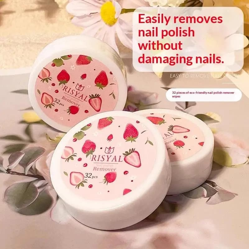 32 pz/scatola Forniture Monouso per la Rimozione delle Unghie, Salviette Naturali Sicure per la Rimozione di Smalto e Colla, Strumenti per Manicure