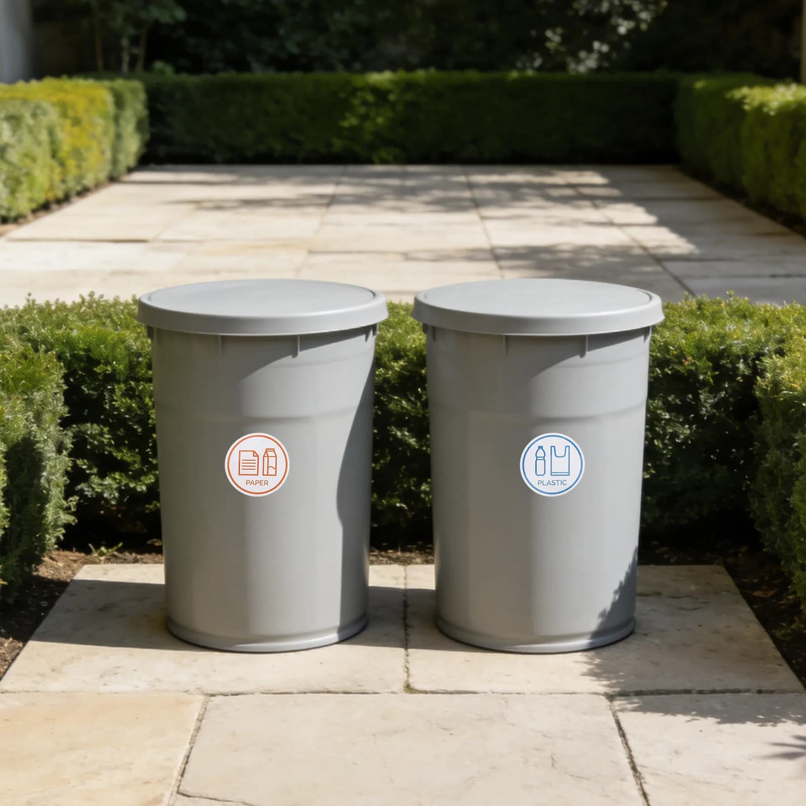 24 Etichette Adesive per Riciclaggio, Impermeabili, Resistenti all'Olio e allo Sbiadimento, Segnaletica Autoadesiva per Bidoni, Compostaggio e Discarica