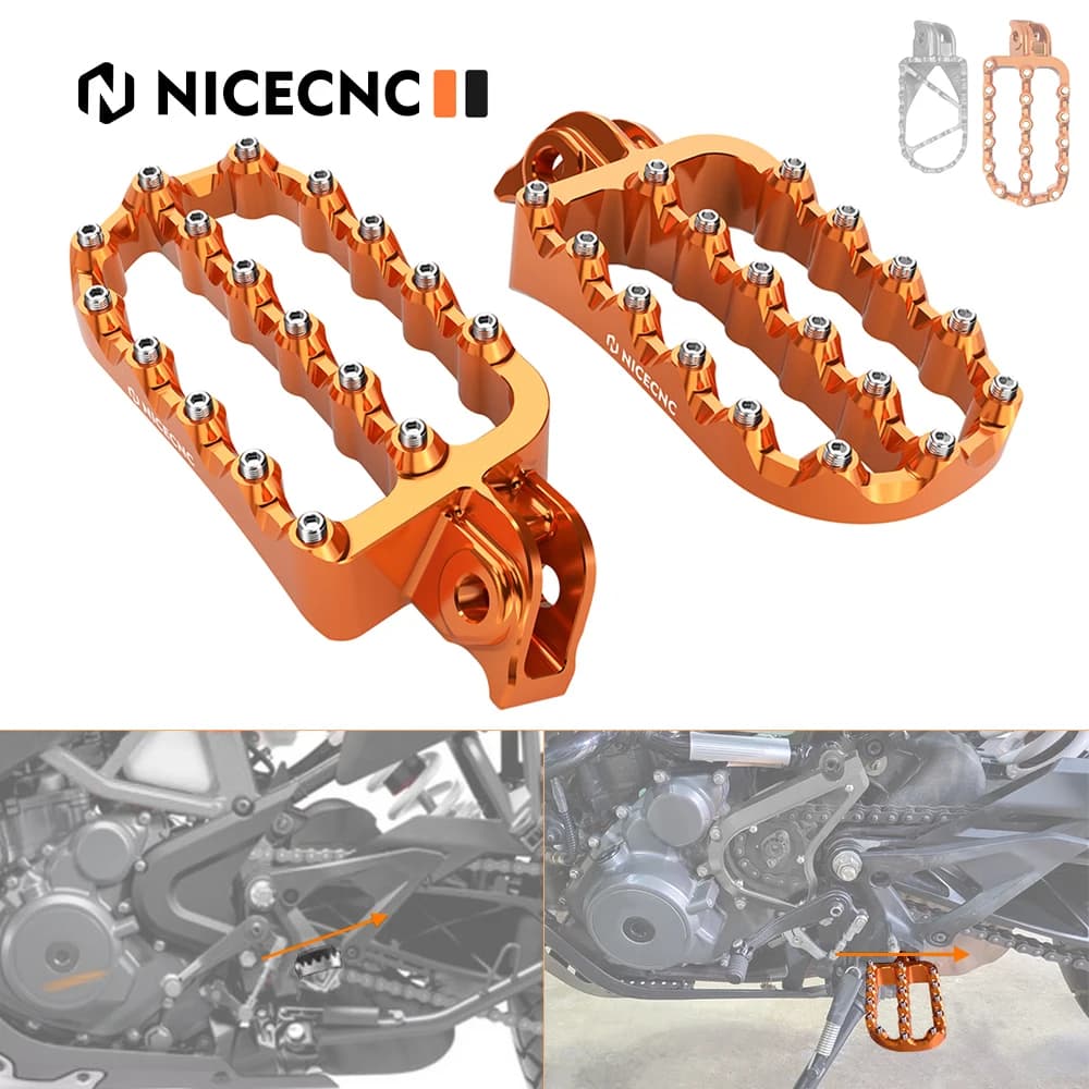 NICECNC Pedane Piatte per Moto, Poggiapiedi Grandi per KTM 390 Adventure 390 ADV 2020 2021 2022 2023 2024