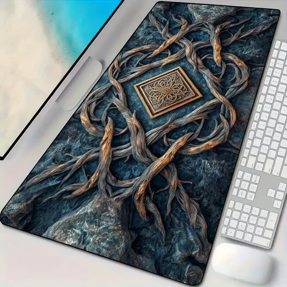 Ornate vine totem Mouse Pad Desk Mat Large Computer Office Carpet XXL Mousepad Gamer Gaming PC Accessories Keyboard Rug