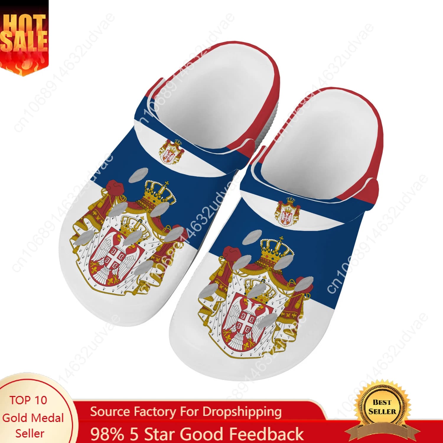 Scarpe da acqua con bandiera nazionale della Serbia Uomo Donna Adolescente Comode zoccoli da giardino per la casa Sandali personalizzati Pantofole da spiaggia traspiranti