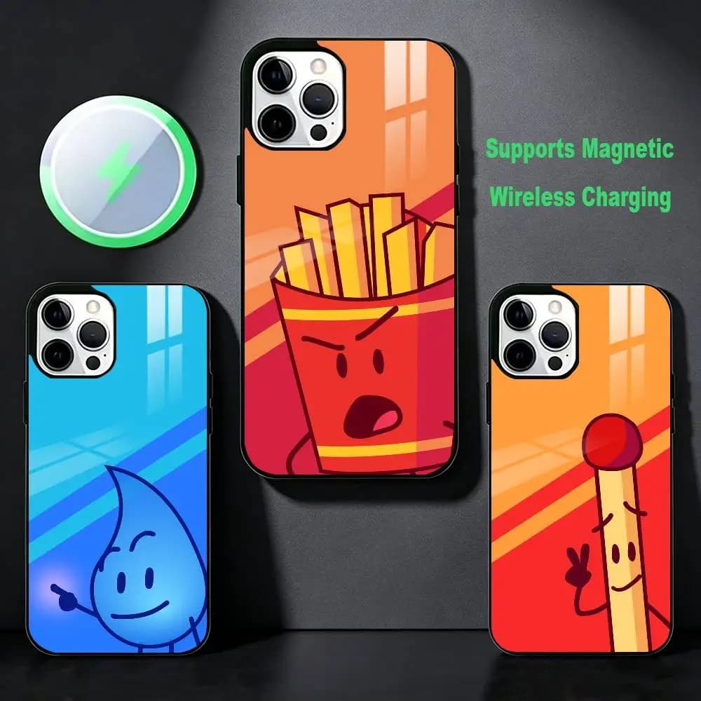 BFDI B-Battle For Dream Island Phone Case For iPhone 17,16,15,14,13,12,Plus,Pro,Max for Magsafe Magnetic Wireless Charging