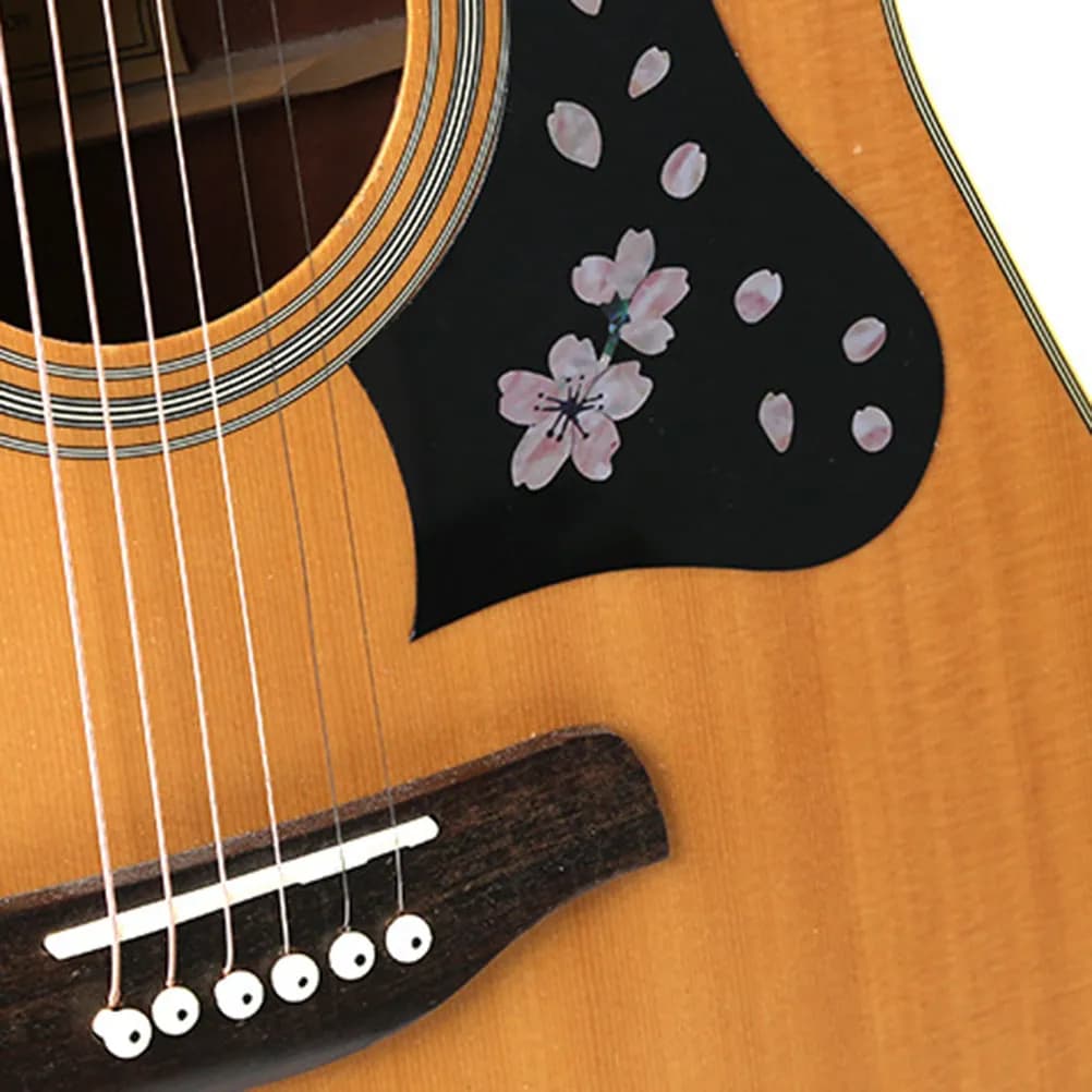 2 Pezzi Adesivi per Chitarra con Fiori di Ciliegio, Decalcomanie Floreali in Vinile Premium per Chitarra Acustica, Elettrica, Basso, Ukulele, Decorazione Personalizzata