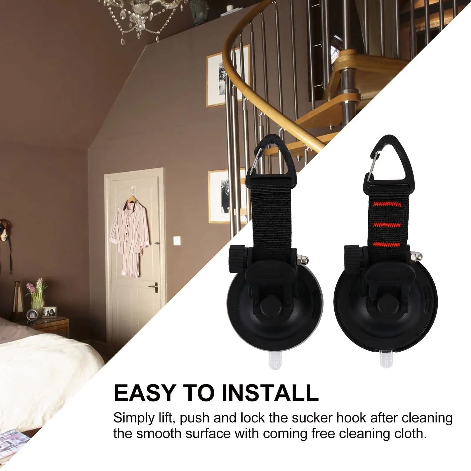2Pcs All Purpose Suction Cup Hooks for Tent Car Roof Mount Heavy Duty Sucker Hooks Bathroom Kitchen Living Room Office Storage