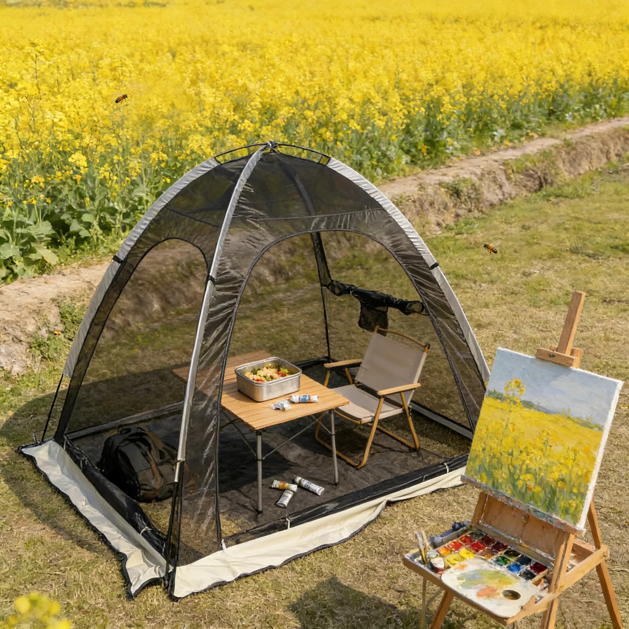 Pod Screen House Room Camping Tent Outdoor Canopy Pop up Sun Shade Hexagon Shelter Mesh Walls,Screen Tent