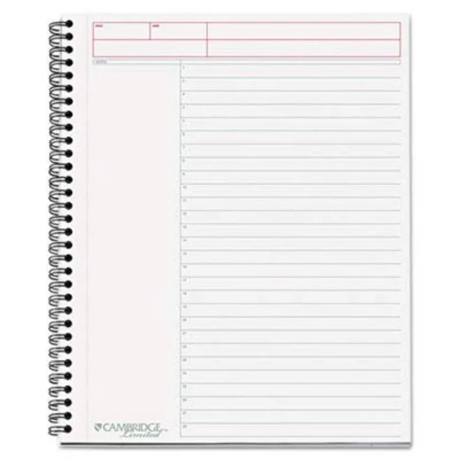 Cambridge 06064 Side Bound Guided Business Notebook, Action Planner, 11 x 8 1/2, 80 Sheets