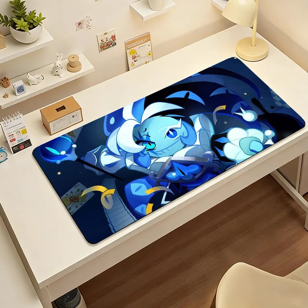 S-Shadow Milk Cookie Mouse Pad Large Non-Slip Waterproof Mat Stitched Edge Keyboard Pad for Gaming Daily Office
