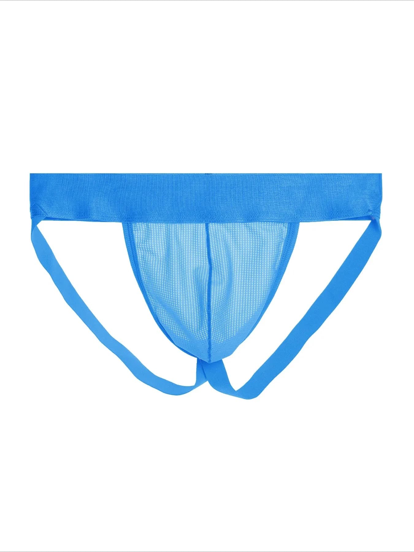 Men's Sexy Mesh Jockstrap Underwear - Low Waist Breathable Thong with Pouch, Youth Athletic Supporter for Sports & Intimate Wear