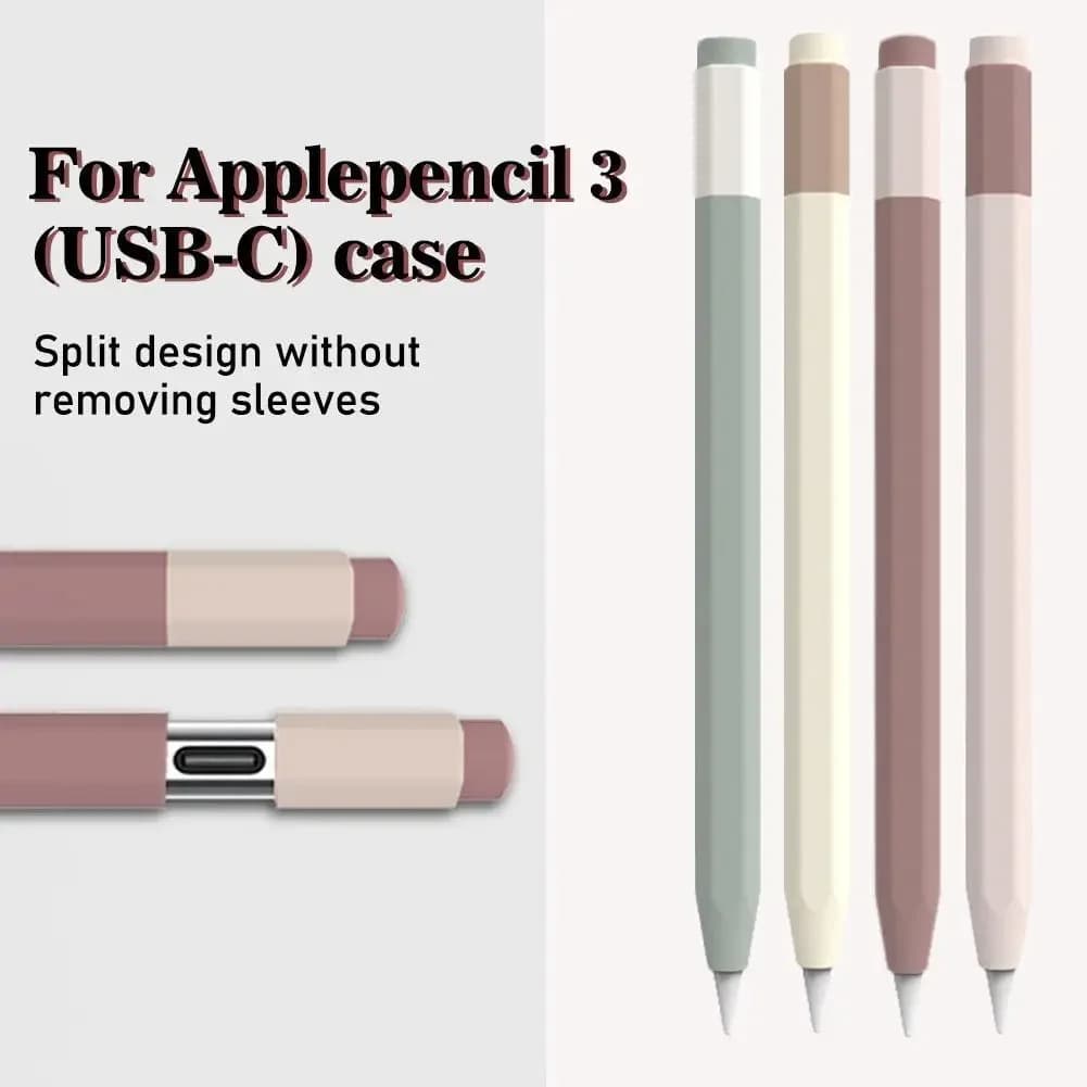 Per Apple Pencil 3 Custodia USB-C Custodia protettiva in silicone retrò Custodia di terza generazione Pelle per Apple iPad Pencil Touch Stylus Pen