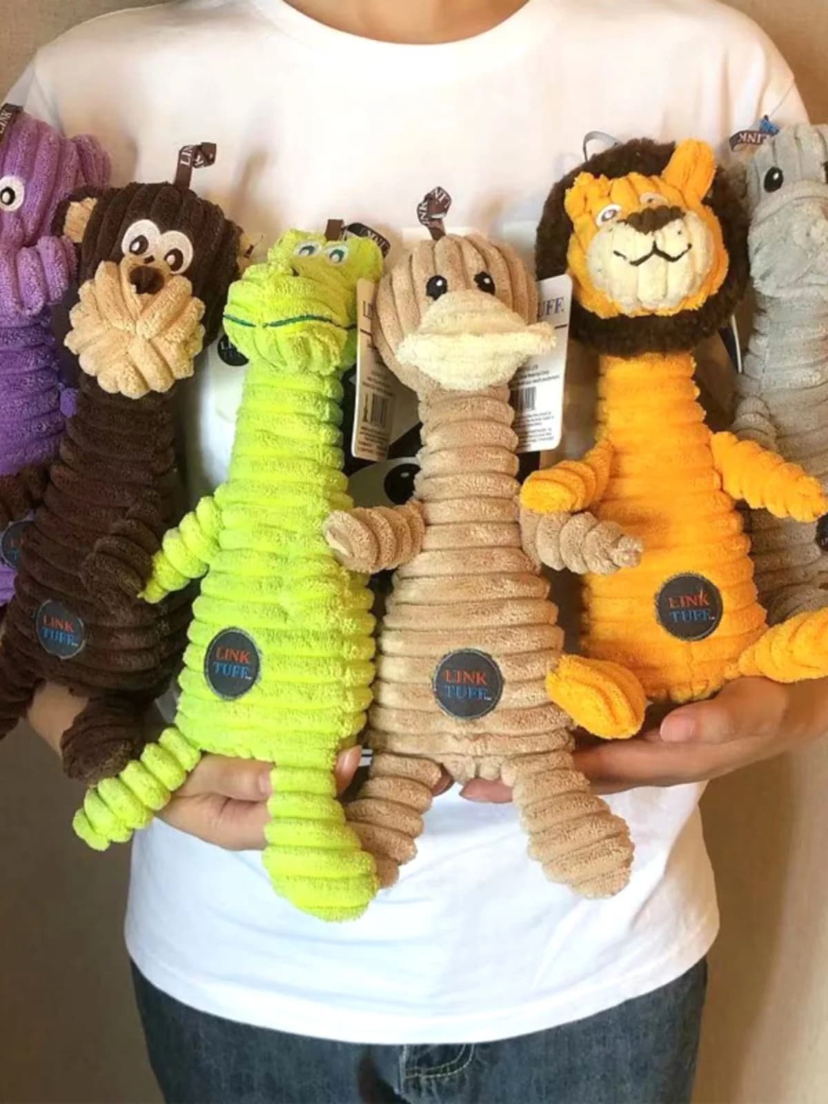 Giocattoli Sonori Cimi per Cani, Scimmie e Coccodrilli, Giocattoli per Animali Domestici Resistenti ai Morsi, Morbidi Animali di Peluche per Cani e Gatti