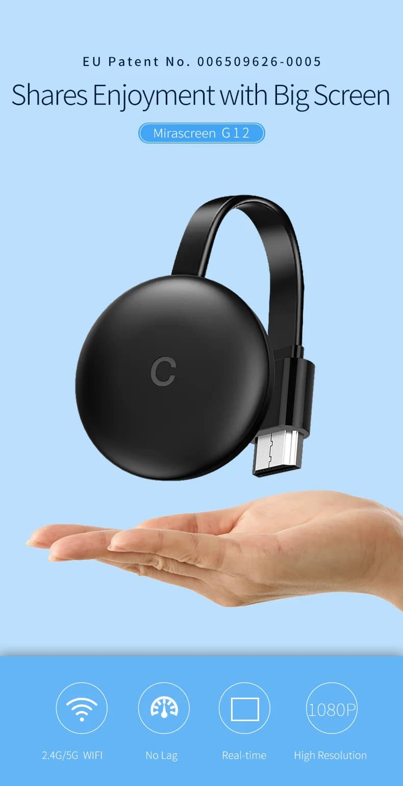 Wireless G12 TV Stick modulo WiFi integrato Display 5GHz ricevitore Dongle schermo HD Mirroring 1080P