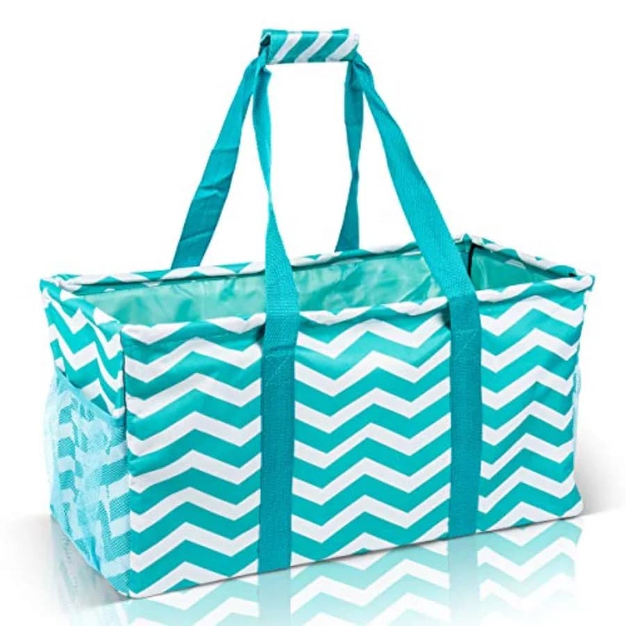 Borsa Utility Extra Large con Design Pieghevole e Telaio in Filo Metallico Riutilizzabile per Spiaggia, Piscina, Lavanderia, Bagagliaio Auto e Casa